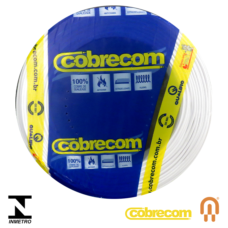 Fio Cabo Flexível De 2,5mm Com Rolo 100m, Branco - Cobrecom